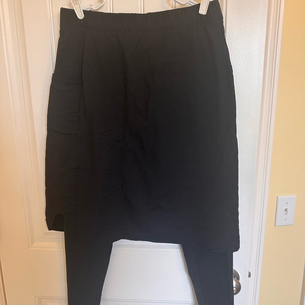 Black Skirt with Elastic Waistband and attached leggings